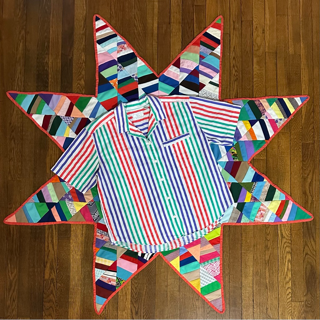 Colorful Vintage Striped Button-Up Shirt / Blouse Plus Size